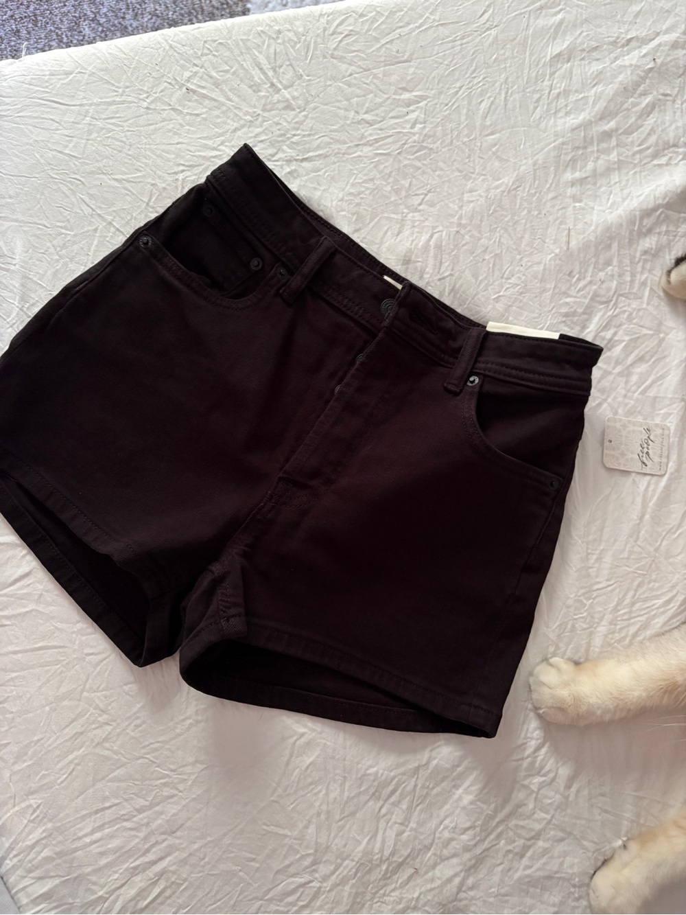 We The Free Black High-Rise Denim Shorts